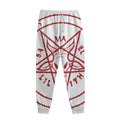 Red Satanic Pentagram Symbol Print Sweatpants