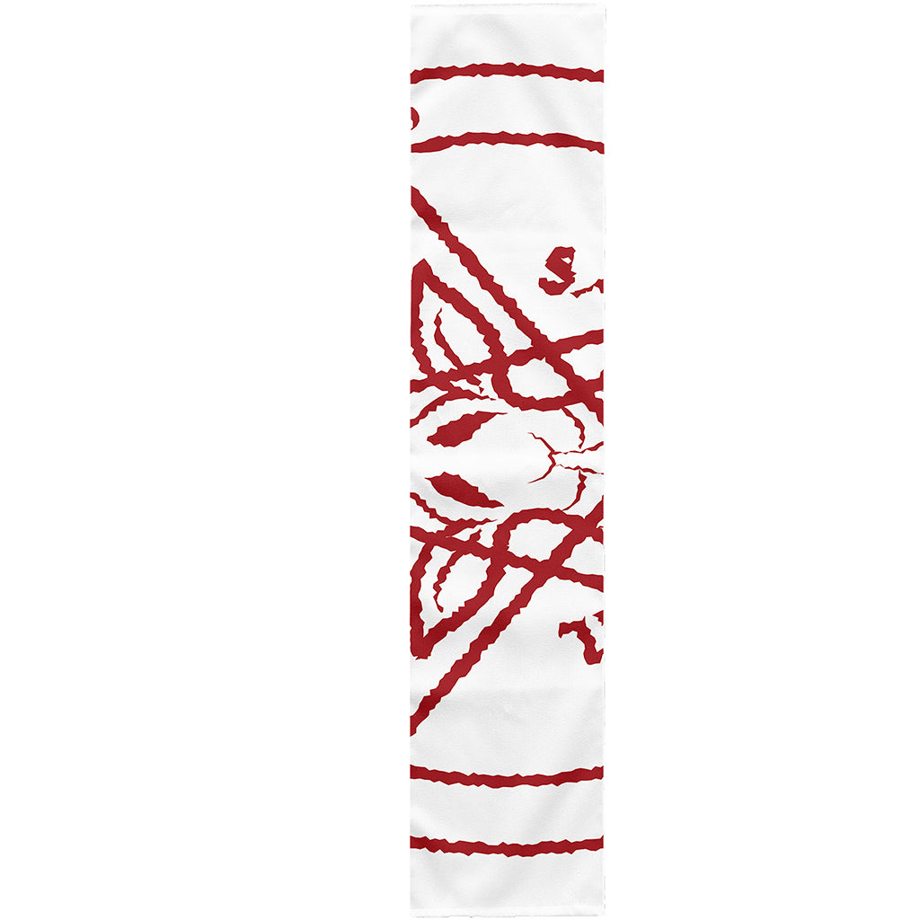 Red Satanic Pentagram Symbol Print Table Runner