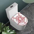 Red Satanic Pentagram Symbol Print Toilet Lid Cover