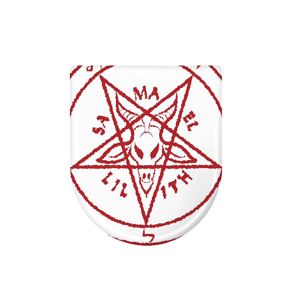 Red Satanic Pentagram Symbol Print Toilet Lid Cover