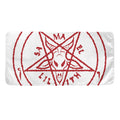 Red Satanic Pentagram Symbol Print Towel