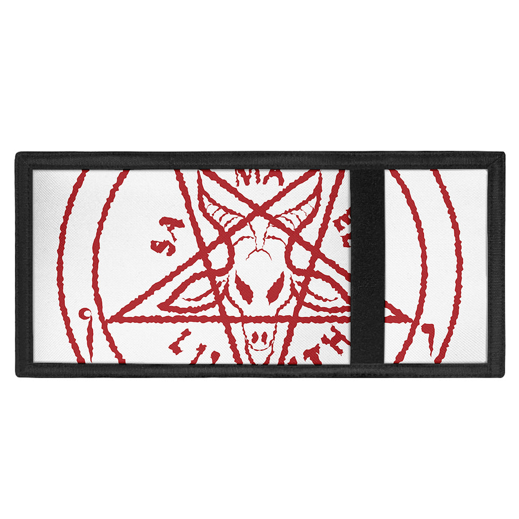 Red Satanic Pentagram Symbol Print Trifold Wallet