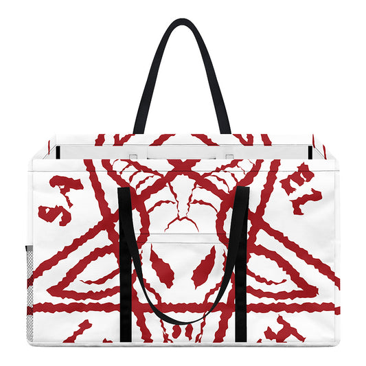Red Satanic Pentagram Symbol Print Utility Tote Bag