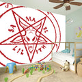 Red Satanic Pentagram Symbol Print Wall Sticker