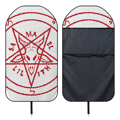 Red Satanic Pentagram Symbol Print Waterproof Car Seat Cover