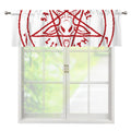 Red Satanic Pentagram Symbol Print Window Valance