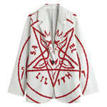 Red Satanic Pentagram Symbol Print Women's Blazer