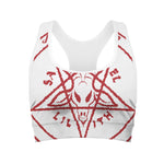 Red Satanic Pentagram Symbol Print Women's Sports Bra