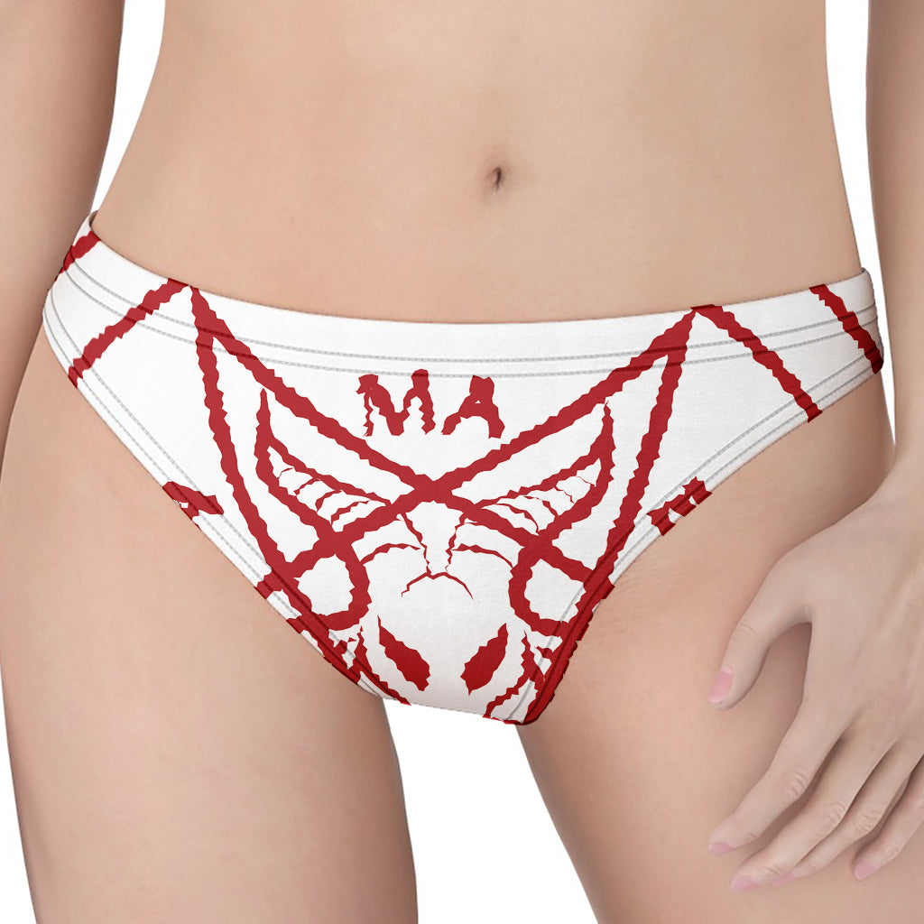 Red Satanic Pentagram Symbol Print Women's Thong