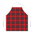 Red Scottish Tartan Pattern Print Adjustable Apron