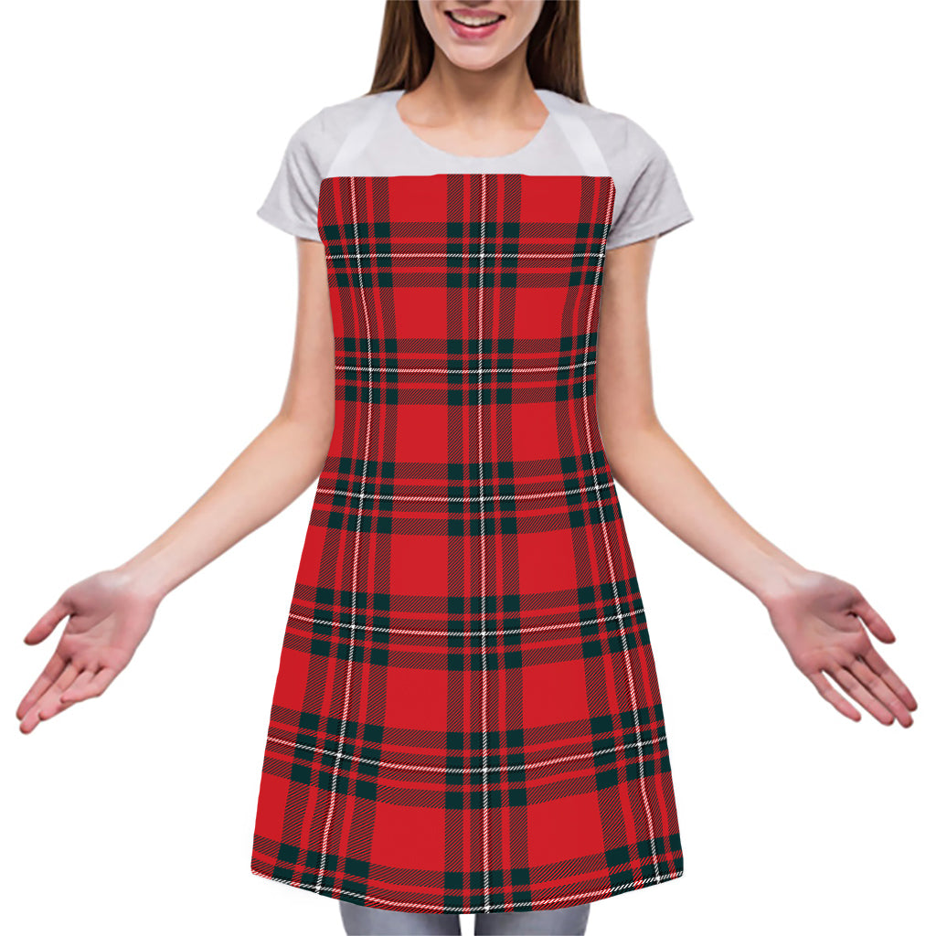 Red Scottish Tartan Pattern Print Adjustable Apron