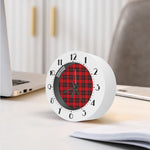 Red Scottish Tartan Pattern Print Alarm Clock