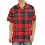 Red Scottish Tartan Pattern Print Aloha Shirt