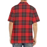 Red Scottish Tartan Pattern Print Aloha Shirt