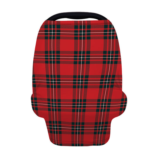 Red Scottish Tartan Pattern Print Baby Seat Cover