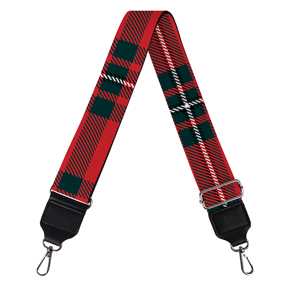 Red Scottish Tartan Pattern Print Bag Strap
