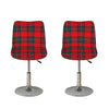 Red Scottish Tartan Pattern Print Bar Stool Covers