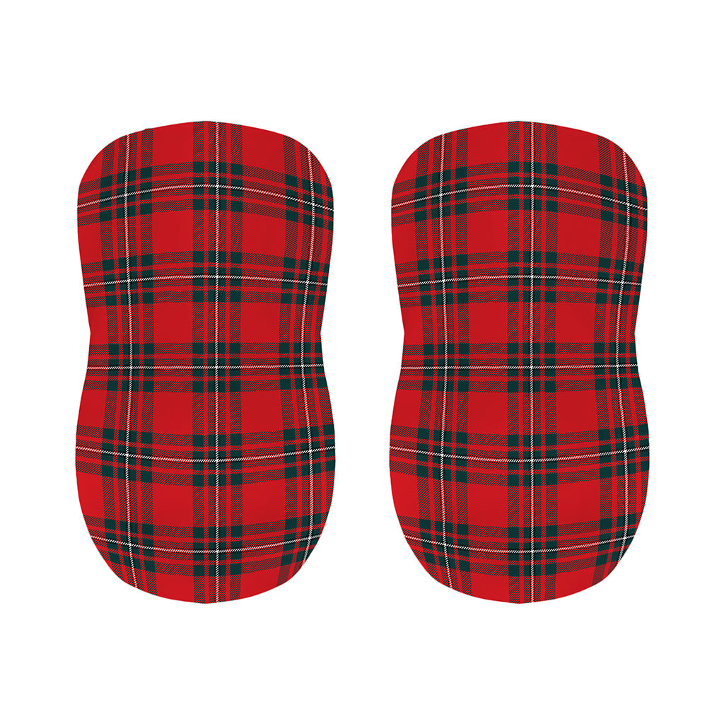 Red Scottish Tartan Pattern Print Bar Stool Covers