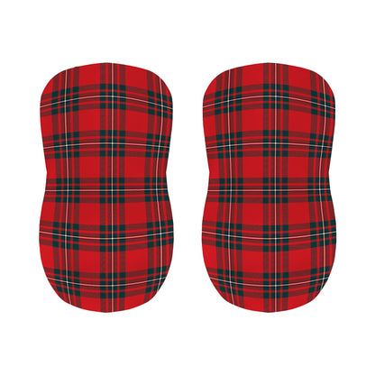 Red Scottish Tartan Pattern Print Bar Stool Covers