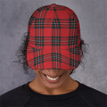 Red Scottish Tartan Pattern Print Baseball Cap