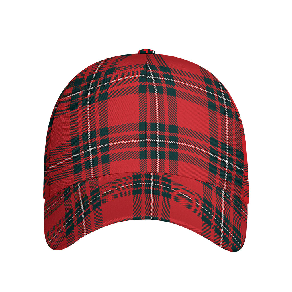 Red Scottish Tartan Pattern Print Baseball Cap