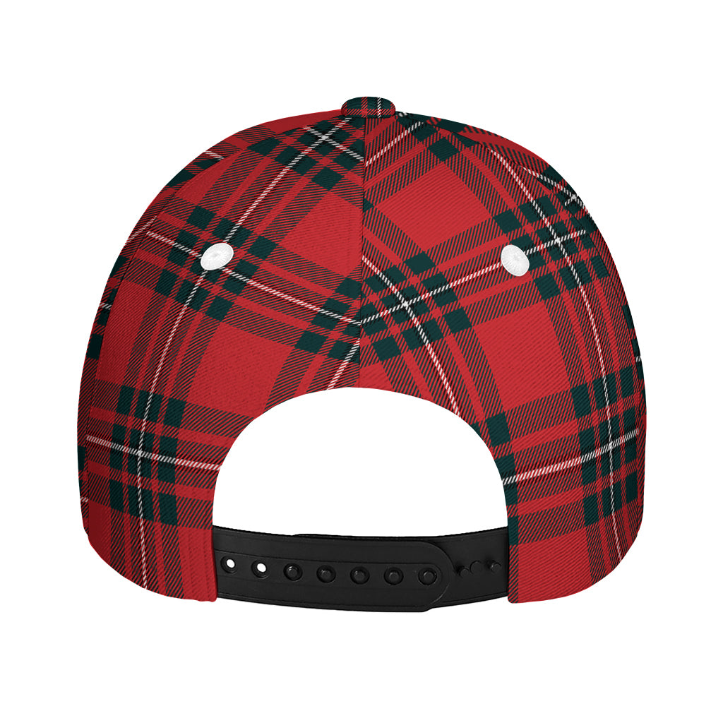 Red Scottish Tartan Pattern Print Baseball Cap