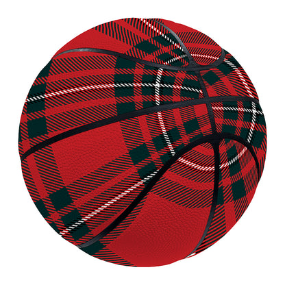 Red Scottish Tartan Pattern Print Basketball