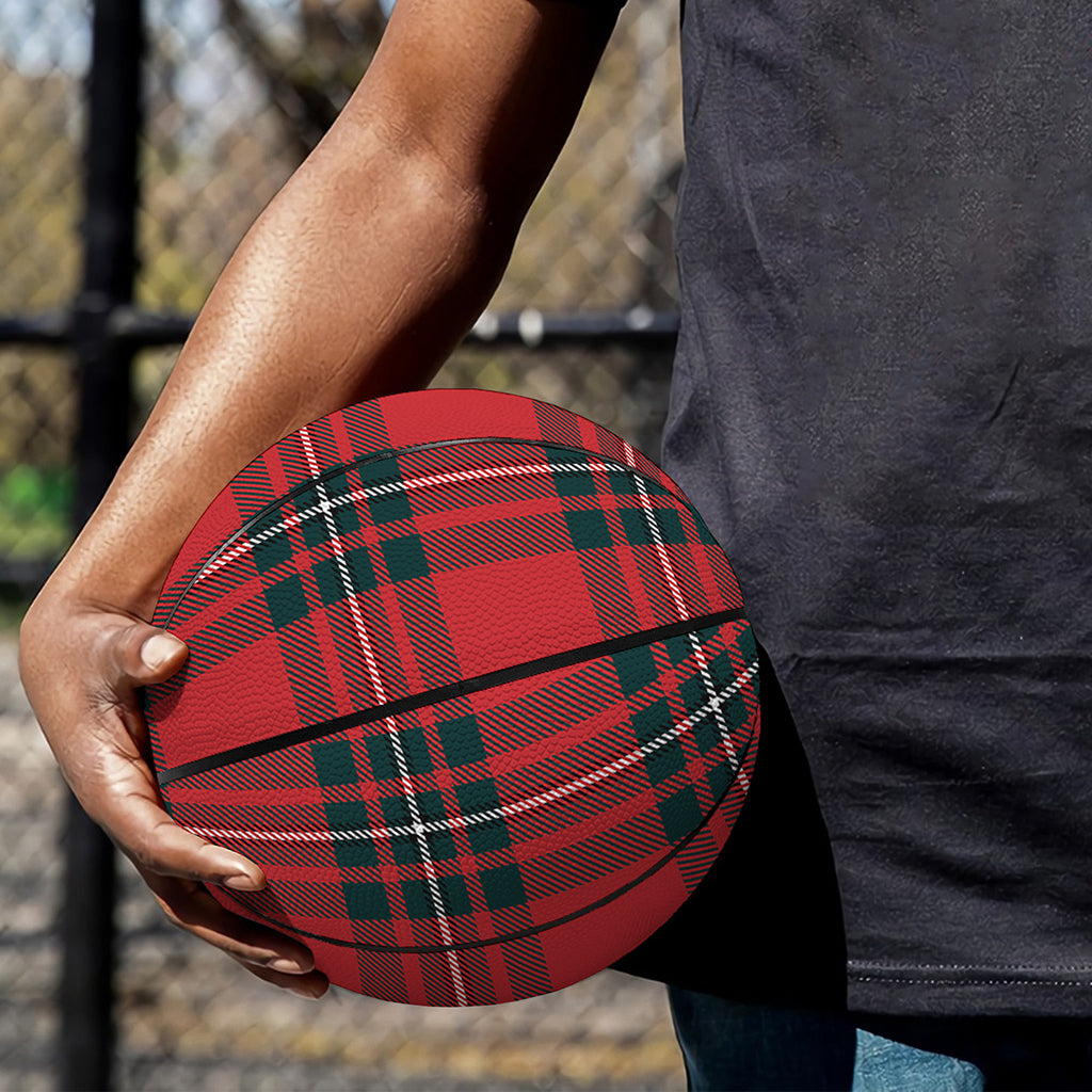 Red Scottish Tartan Pattern Print Basketball