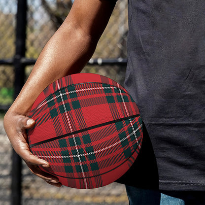 Red Scottish Tartan Pattern Print Basketball