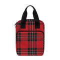 Red Scottish Tartan Pattern Print Bible Tote Bag