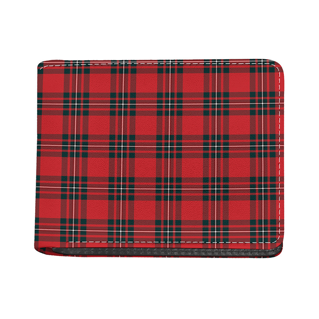 Red Scottish Tartan Pattern Print Bifold Wallet