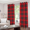 Red Scottish Tartan Pattern Print Blackout Grommet Curtains