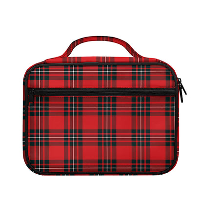 Red Scottish Tartan Pattern Print Briefcase Bible Bag