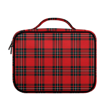 Red Scottish Tartan Pattern Print Briefcase Bible Bag