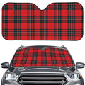 Red Scottish Tartan Pattern Print Car Windshield Sun Shade