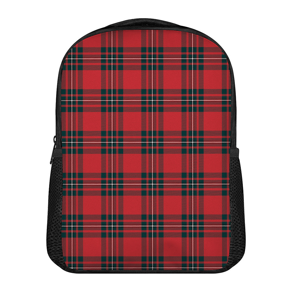 Red Scottish Tartan Pattern Print Casual Backpack