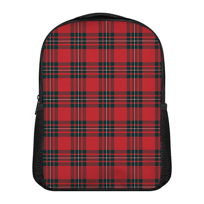 Red Scottish Tartan Pattern Print Casual Backpack