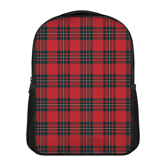 Red Scottish Tartan Pattern Print Casual Backpack