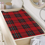 Red Scottish Tartan Pattern Print Changing Pad Cover