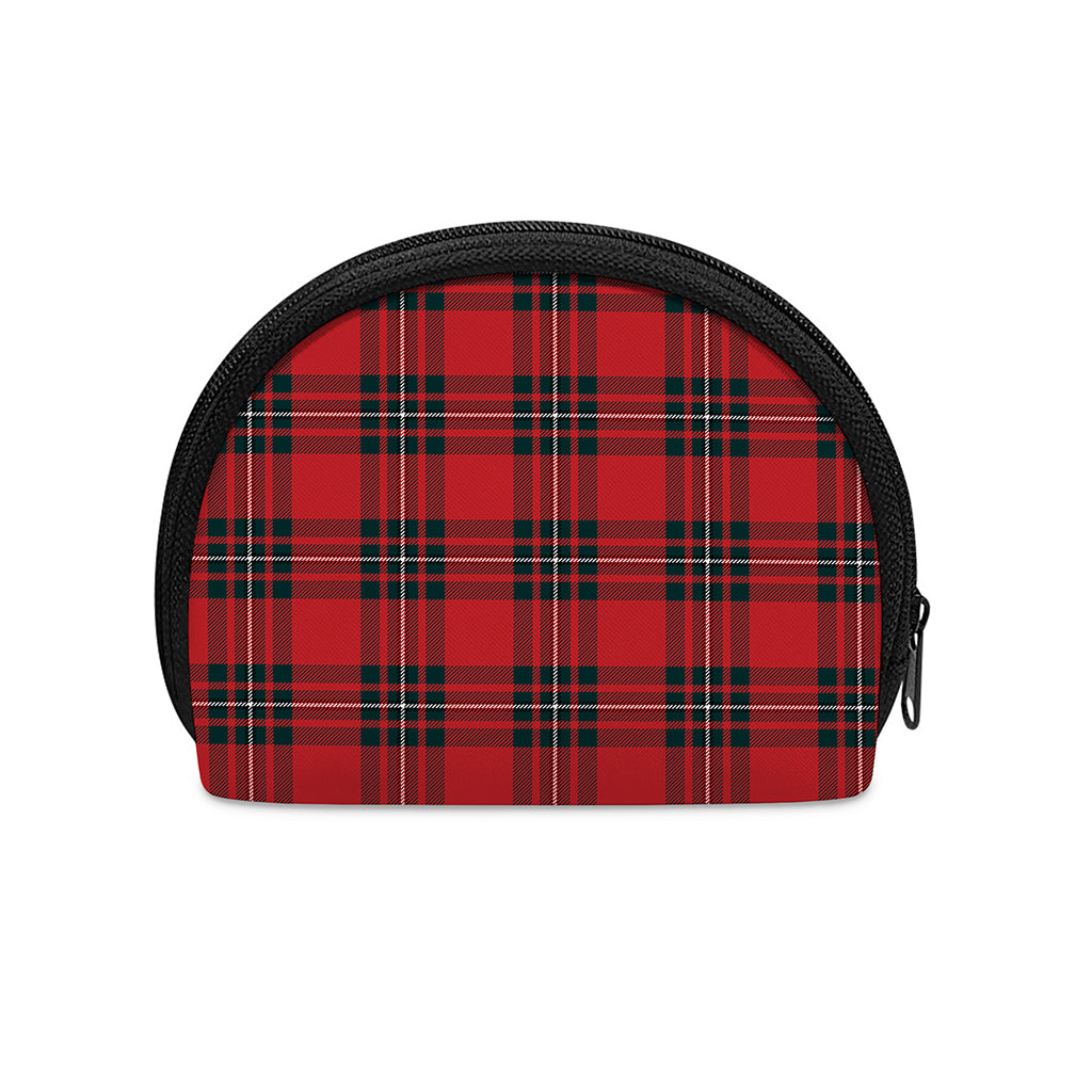 Red Scottish Tartan Pattern Print Coin Purse