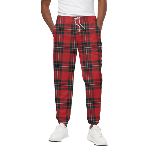Red Scottish Tartan Pattern Print Cotton Pants