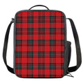 Red Scottish Tartan Pattern Print Crossbody Lunch Bag