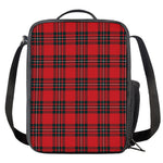 Red Scottish Tartan Pattern Print Crossbody Lunch Bag