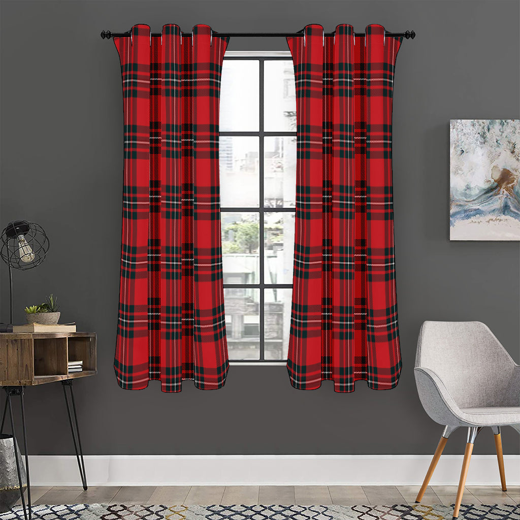 Red Scottish Tartan Pattern Print Curtain