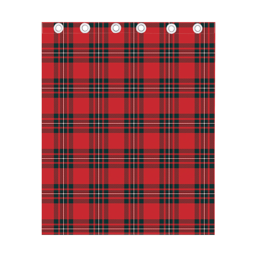 Red Scottish Tartan Pattern Print Curtain