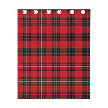 Red Scottish Tartan Pattern Print Curtain