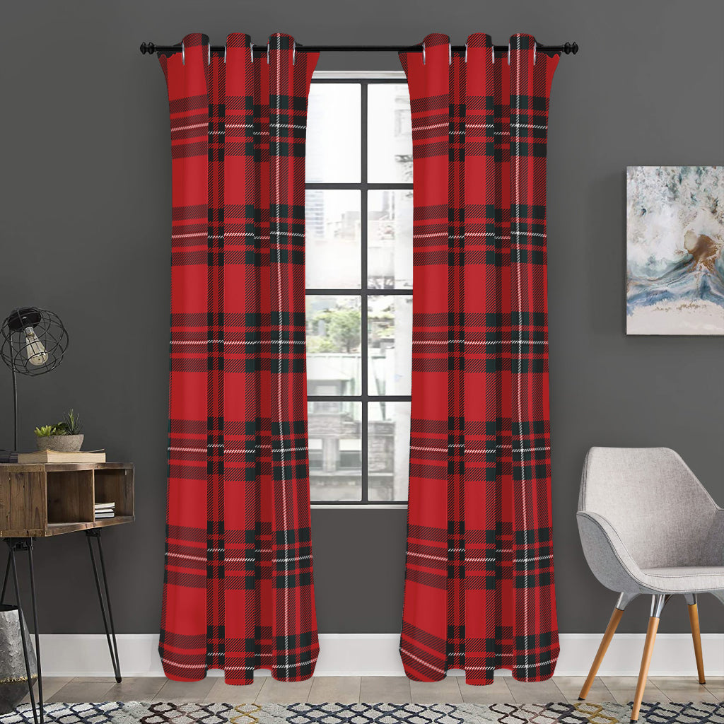 Red Scottish Tartan Pattern Print Curtain