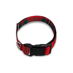 Red Scottish Tartan Pattern Print Dog Collar