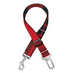 Red Scottish Tartan Pattern Print Dog Seat Belt