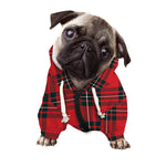 Red Scottish Tartan Pattern Print Dog Zip Up Hoodie